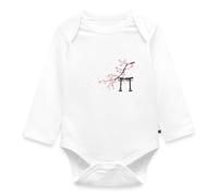 Tori Japonais Sakura Fleurs de Cerisier Body Manches Longues Bébé Bio