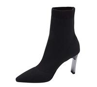TORIDE Bottes Femme cheville talon chaussette bottes élégantes bottines décontractées bloc talon bout pointu talons hauts printemps automne bottes courtes