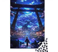 Torii Gate Puzzle Starry Sky Night 1000 Pièces Papier Recyclé pour Adultes Et À Partir De 12 Ans Puzzle Jeu Éducatif pour Se Détendre Excellente Idée De Cadeau 38x26cm/1000pcs