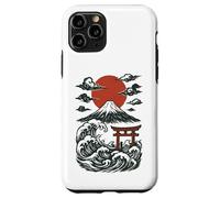 Torii Japan Wave Volcan Sun Mount Fuji Rising Red Coque pour iPhone 11 Pro