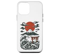 Torii Japan Wave Volcan Sun Mount Fuji Rising Red Coque pour iPhone 12 Mini