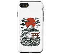 Torii Japan Wave Volcan Sun Mount Fuji Rising Red Coque pour iPhone SE (2020) / 7/8