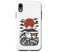Torii Japan Wave Volcan Sun Mount Fuji Rising Red Coque pour iPhone XR