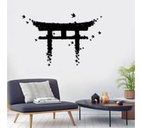 Torii Japonais Sanctuaire Porte Sticker Mural Japonais Culture Asiatique Amulette Restaurant Maison Salon Décoration Cadeau Unique 60x40cm