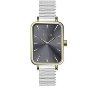 TORII Montre Femme Gris Acier Inoxydable - Rectangulaire Quartz G20SS.AG Bracelet Maille Index linéaires étanche 30 m
