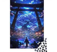 Torii Sakura Nuit Puzzle pour Adultes Puzzle 1000 Pièces Papier Loisirs Maison Cadeau 52x38cm/1000pcs