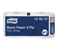 TORK 129237 Papier d'essuyage Basic Bobine W1, 510 m, vendu par lot de 2