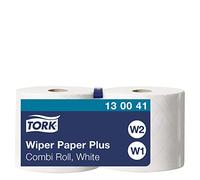 Tork 130041 Papier d'essuyage Premium Plus W1-W2 - 225 m x 23,5 cm - lot de 2 - Blanc