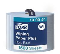 Tork 130051 Papier d'essuyage multi-usages Premium, compatible avec le système W1 / 2 plis - 510m x 23,5cm - 1 bobine - Bleu