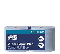 Tork Papier d'essuyage Plus bleu W1/2 absorbant – 130052 – Bobine de 255 m