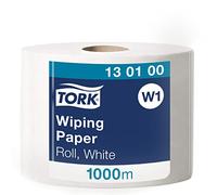 Tork 130100 Papier d'essuyage multi-usages Advanced, compatible avec le système W1 / un pli - 1000m x 24,5cm - 1 bobine - Blanc