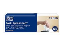 TORK 15850 Xpressnap Serviettes Extra Douces N4 Convient pour Distributeur de Serviettes Interfold N4 Blanc 8 x 1000 (10,7 x 16,5 cm)
