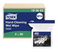 Tork Lingettes nettoyantes 190692 Recharge pour distributeur, 1 couche, 4 x 58 blanc