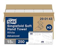 Tork Essuie-main en papier 290143 – 23 x 22,6 cm blanc – 3750 pièces