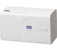 Tork Essuie-mains pliés en V Advanced - 290163 - Papier d'essuyage pour Distributeur H3 - Absorbant et indéchirable grand 2 plis blanc - 15 x 250 feuilles