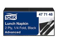 Tork 477148 Serviette de table noire / 2 plis, unie, 10 x 200 Napkins, Noir , 2000