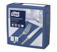 TORK 477619 Advanced Serviette Dinner Soft Bleu Foncé 3 Couches Pliage 1/8 39 cm Longueur déplié Lot de 100