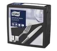 TORK 477675 Advanced Serviette Dinner Noir 3 Couches Pliage 1/4 Longueur dépliée 100 Pièces 39 cm