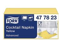 Tork 477823 Serviettes Cocktail Advanced couleur jaune / 2 plis - 24cm x 23,8cm - 12 x 200 serviettes