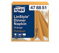 Tork 478851 Serviettes Dinner Premium Linstyle couleur orange / 1 pli - 39cm x 39cm - 12 x 50 serviettes