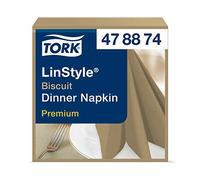 Tork 478874 Serviettes Dinner Premium Linstyle couleur bistre / 1 pli - 39cm x 39cm - 12 x 50 serviettes