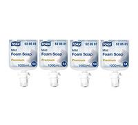 Tork 520501 Savon mousse doux de qualité supérieure pour système de distributeur de savon Tork S4 / Savon blanc doux pour les mains pour des mains douces et hygiéniques / 1 x 1000 ml (4000 ml)