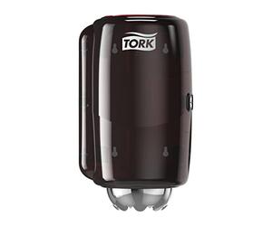Tork 658008 Mini Distributeur de papier d'essuyage à dévidage central M1 - Design Performance - Rouge / Noir