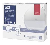 Tork Pack de démarrage pour distributeur murale de papier toilette rouleau Jumbo blanc T1, grande capacité, gamme Elevation, distributeur et 1 consommable, 954000