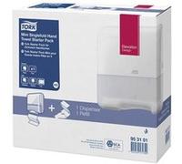 Tork Pack de démarrage pour mini distributeur murale d'essuie-mains pliés en V blanc H3, économique, distributeur et 1 consommable, 953101