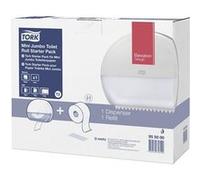 Tork Pack de démarrage Mini distributeur mural papier toilette T2 blanc grande capacité 955000