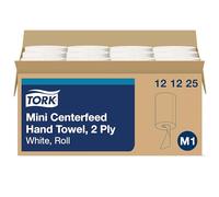 Tork Basic 121225 Mini serviette en papier à dévidage central Blanc M1 Grande capacité d'absorption 12 x 266 feuilles