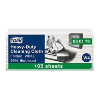 Tork - Chiffon de nettoyage biosourcé usage intensif W4 - 1 couche - Blanc - 105 pièces