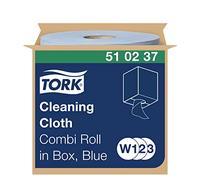 Tork Chiffon de nettoyage bleu W1/2/3, utilisation répétée, 1 x 400 chiffons, 510237, 1 x 152 m