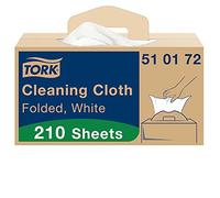 Tork Chiffon de Nettoyage Multi-usages blanc W7, Distribution feuille à feuille, 1 x 210 chiffons, 510172