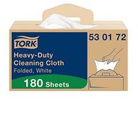 Tork Chiffon de Nettoyage, W7, 530172, 1 x 180 chiffons, Ultra-résistant | Distribution feuille à feuille, blanc