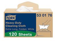Tork Chiffon de Nettoyage, W7, 530176, 1 x 120 chiffons, ultra-résistant | Distribution feuille-à-feuille, blanc