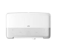 Tork Distributeur murale double pour papier toilette rouleau Mini Jumbo blanc T2, fermé, gamme Élevation, 555500