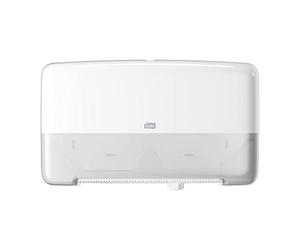 Tork Distributeur murale double pour papier toilette rouleau Mini Jumbo blanc T2, fermé, gamme Élevation, 555500