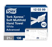 Tork Essuie-mains pliés Xpress Advanced soft - Gaufré - 120399 - 2856 feuilles