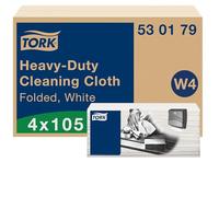 Tork Heavy-Duty Cleaning Cloth Blanc W4, Multipurpose, 4 x 105 Cloths, 530179