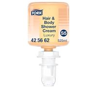 Tork Luxury Mini crème de douche corps et cheveux S5, shampooing, après-shampooing et gel douche 3-en-1, 1 x 525 ml, 425662