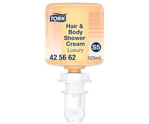 Tork Luxury Mini crème de douche corps et cheveux S5, shampooing, après-shampooing et gel douche 3-en-1, 8 x 525 ml, 425662