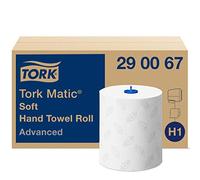Tork Essuie-mains Matic 290067 – blanc doux, feuilles grises H1, qualité Advanced, 6x150 m