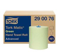 Tork Matic Essuie-mains Rouleaux en papier vert Advanced 290076 - Papier d'essuyage pour Distributeurs H1 - Absorbant et indéchirable, 2 plis, vert - Longueur 150 m, Lot de 6