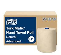Tork Matic Rouleau d’essuie-mains en papier naturel H1, 290099, 6 x 150 m | Advanced, Indéchirable, 2 plis