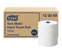 Tork Matic Rouleau d'essuie-mains blancs H1, Universal, gaufrage pour un séchage efficace, 6 rouleaux de 150 m, 120069