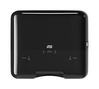 Tork Distributeur mural Mini pour essuie-mains pliés en V, feuille à feuille, noir H3, Elevation