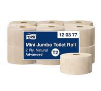 Tork Mini rouleau de papier toilette jumbo naturel T2, Advanced, 2 plis, 12 x 170 m, 120377
