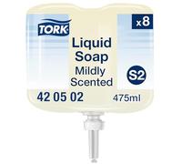 Tork mini Savon liquide Mains - Senteur douce S2, parfum frais, 8 x 475 ml, 420502