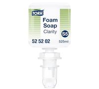 Tork Mini savon mousse limpide pour les mains S5, bouteille hermétique, 8 x 525 ml, 525202